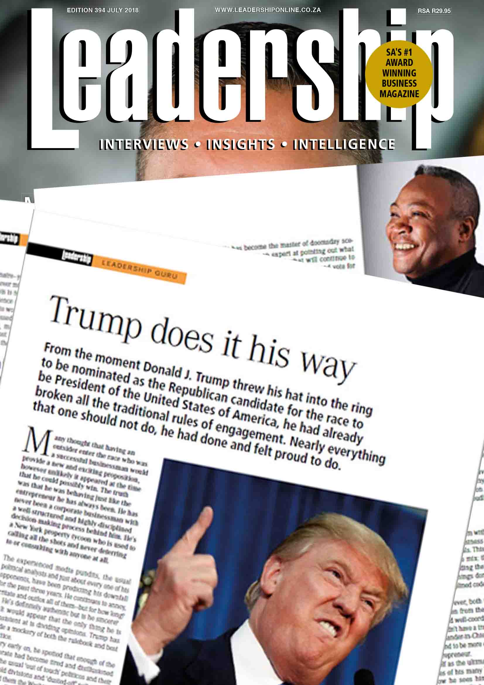 Leadership Magazine Trump does it his way July 2018 image