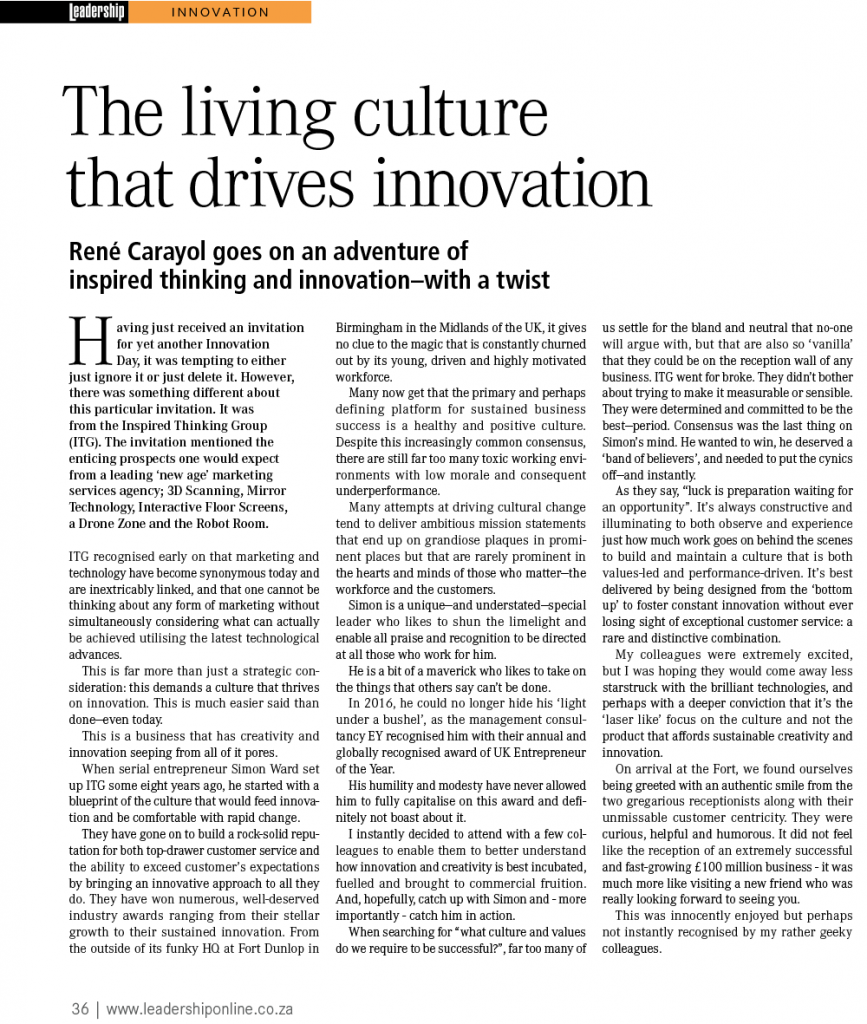 The living culture that drives innovation pg1